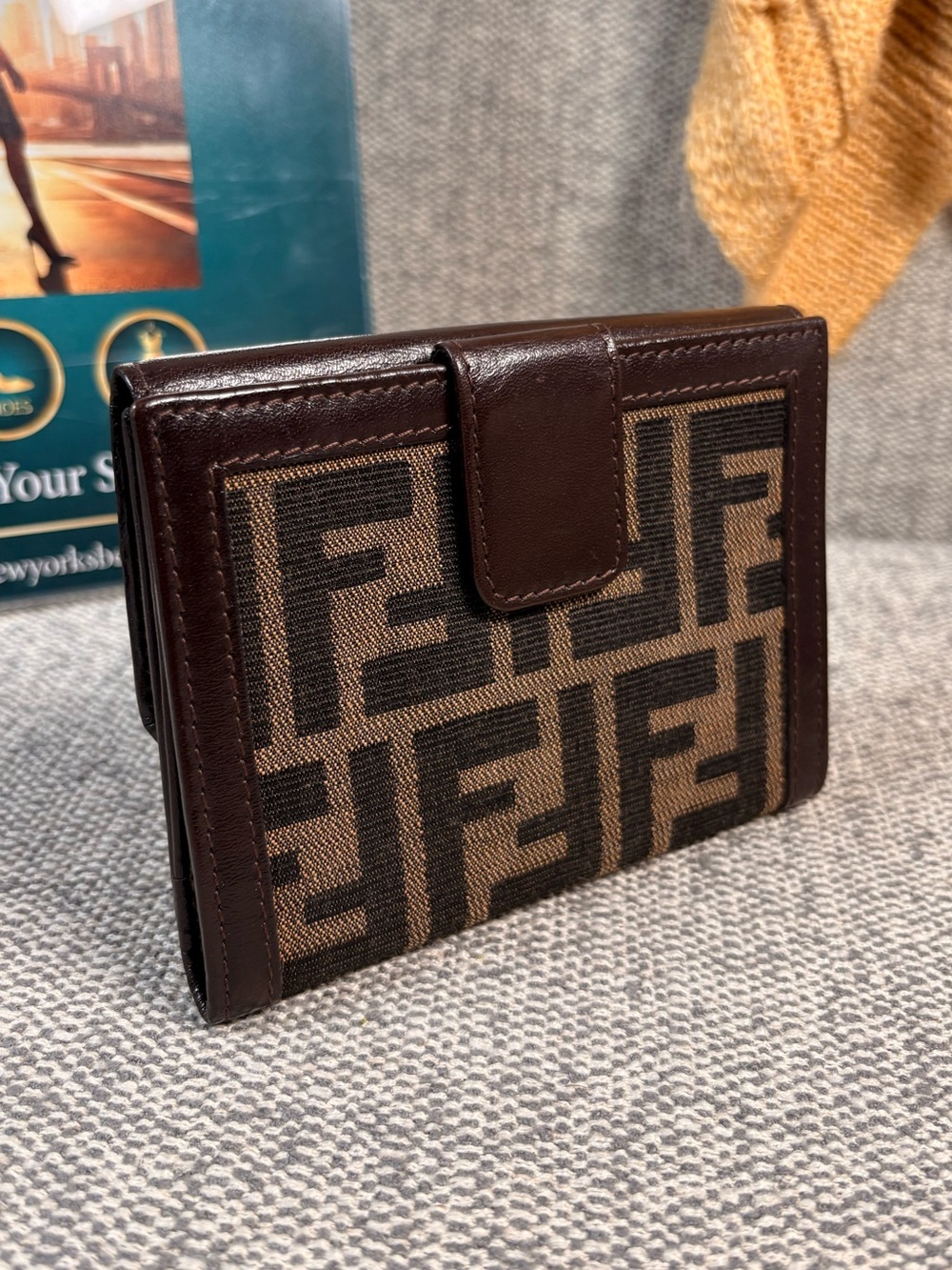 Fendi Brown Zucca Canvas Compact Fold Wallet